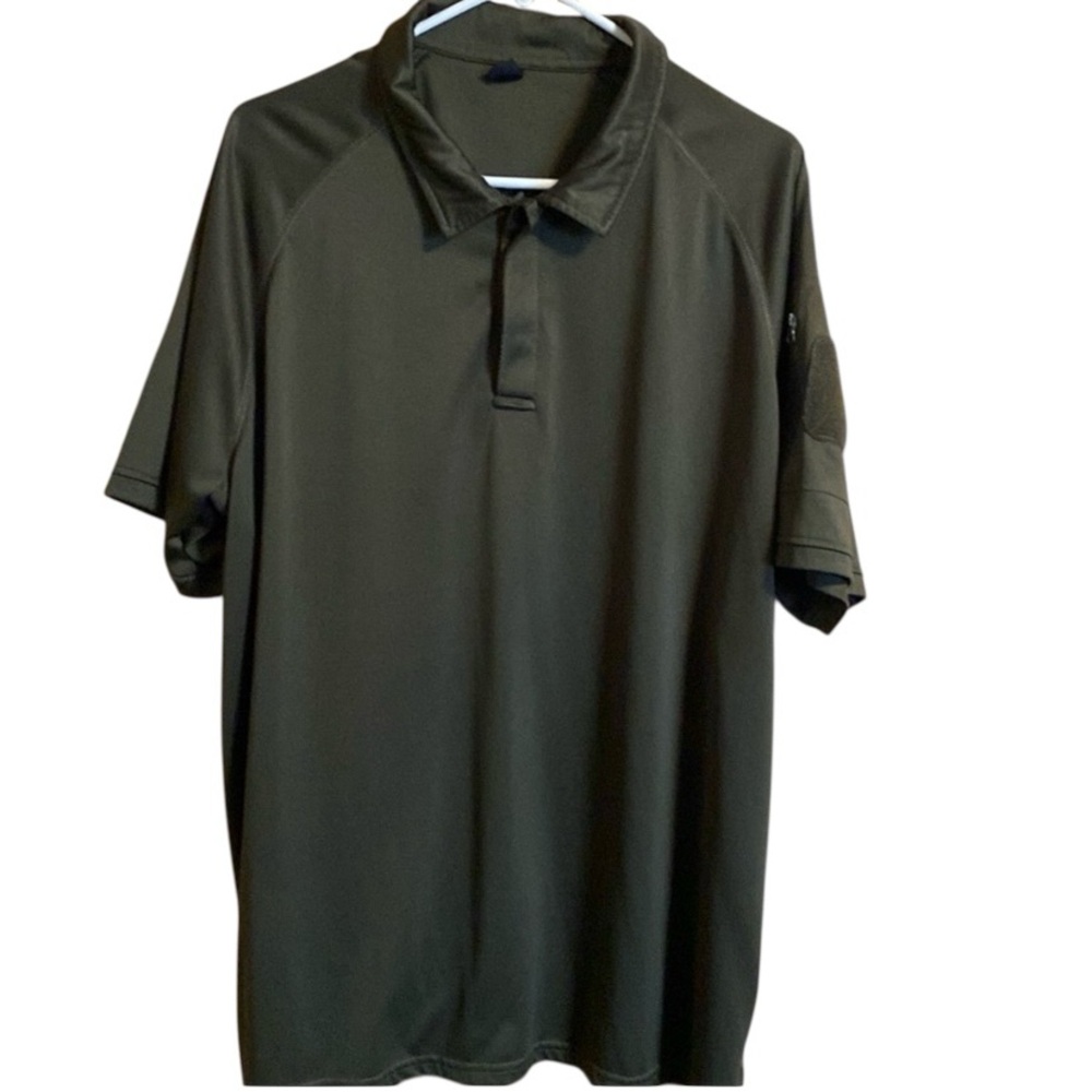Tactical Polo Shirt Button Neck Olive Green XL
